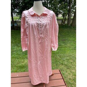 Amanda Stewart Intimates Pink Nightgown Size L Women Polyester & Cotton Vintage